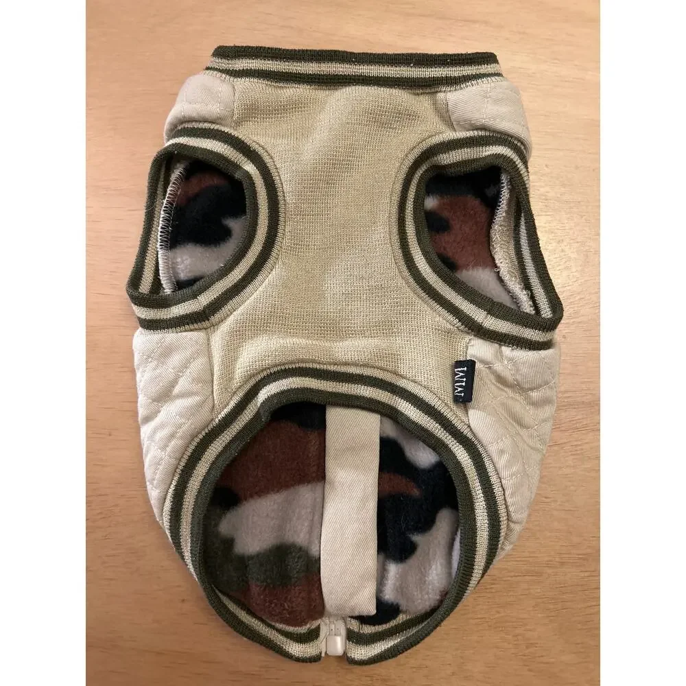 Military Army Look 🐶 Dog Sweater Jacket size Small 11.5”x8”